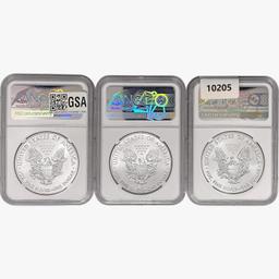 [3] 2021 Silver Eagle NGC MS69 Heraldic Eagle T-1