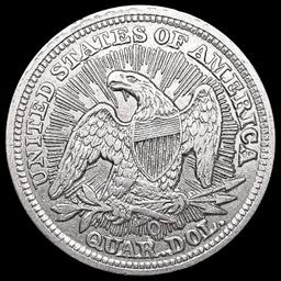 1853-O Arws & Rays Seated Liberty Quarter LIGHTLY