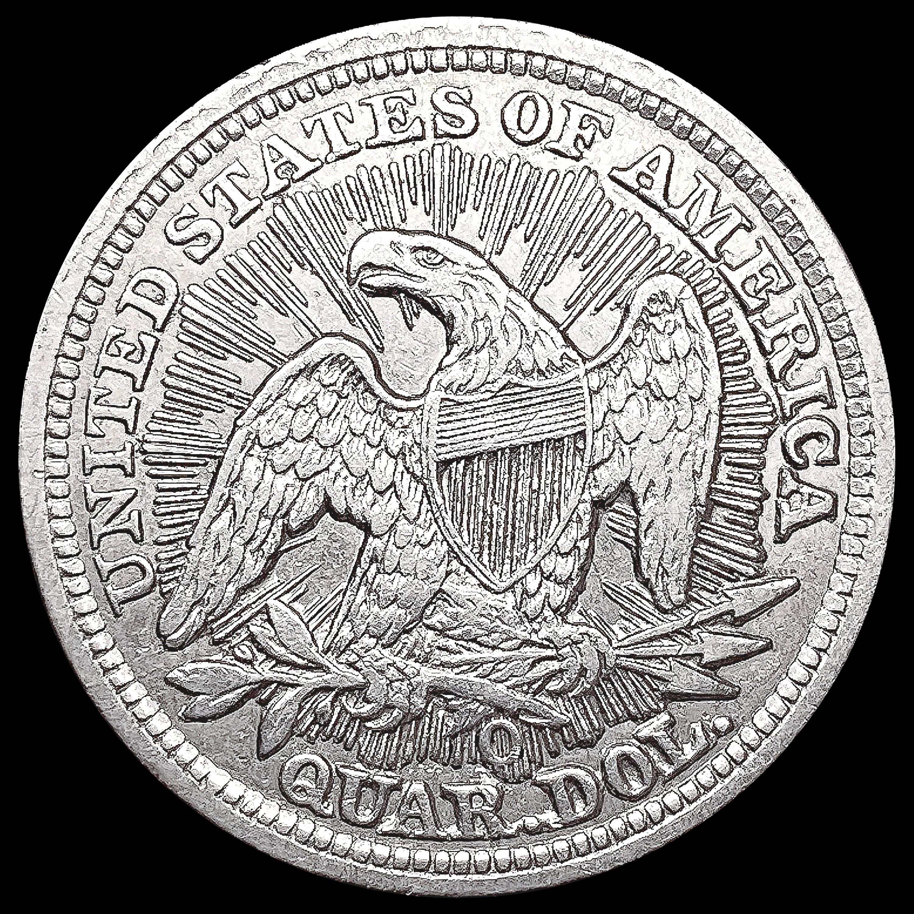 1853-O Arws & Rays Seated Liberty Quarter LIGHTLY