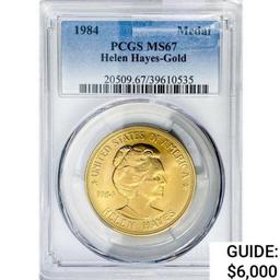 1984 Helen Hayes 1oz Gold Medal PCGS MS67