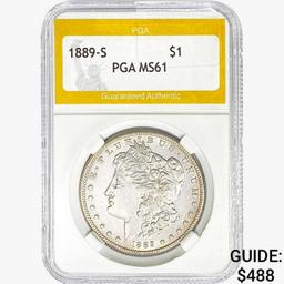 1889-S Morgan Silver Dollar PGA MS61