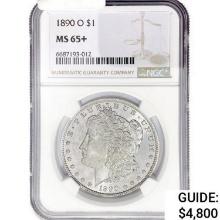1890-O Morgan Silver Dollar NGC MS65+