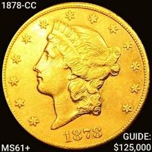 1878-CC $20 Gold Double Eagle UNCIRCULATED +