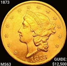 1873 $20 Gold Double Eagle CHOICE BU