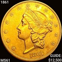 1861 $20 Gold Double Eagle UNCIRCULATED