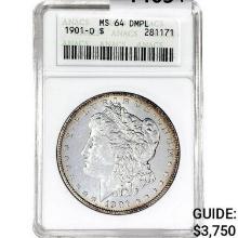 1901-O Morgan Silver Dollar ANACS MS64 DMPL