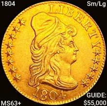 1804 Sm/Lg $5 Gold Half Eagle CHOICE BU+
