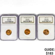 [3] Wheat & LM Cents NGC MS66 RD 1938-1960