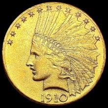 1910-D $10 Gold Eagle CLOSELY UNCIRCULATED