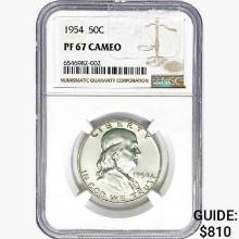 1954 Franklin Half Dollar NGC PF67 Cameo