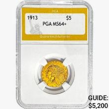 1913 $5 Gold Half Eagle PGA MS64+