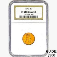 1942 Wheat Cent NGC PF63 RD Cameo