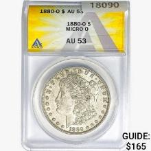 1880-O Morgan Silver Dollar ANACS AU53 Micro O