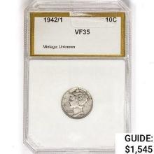 1942/1 Mercury Silver Dime PCI VF35