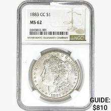 1883-CC Morgan Silver Dollar NGC MS62