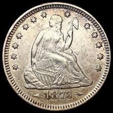 1873 Arws Seated Liberty Quarter CLOSELY UNCIRCULA