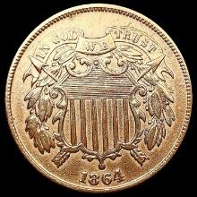 1864 Two Cent Piece CHOICE AU