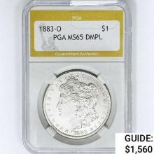 1883-O Morgan Silver Dollar PGA MS65 DMPL