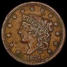 1838 Coronet Head Large Cent CLOSELY UNCIRCULATED