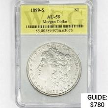 1899-S Morgan Silver Dollar WCG AU58