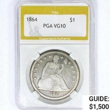 1864 Seated Liberty Dollar PGA VG10