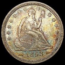 1853 Arws & Rays Seated Liberty Quarter CLOSELY UN