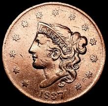 1837 Braided Hair Large Cent NEARLY UNCIRCULATED