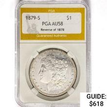 1879-S Morgan Silver Dollar PGA AU58 REV 78