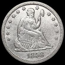 1858 Seated Liberty Quarter CLOSELY UNCIRCULATED