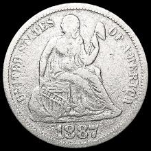 1887 Seated Liberty Dime LIGHTLY CIRCULATED