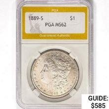 1889-S Morgan Silver Dollar PGA MS62