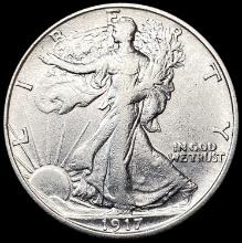 1917-S Walking Liberty Half Dollar NEARLY UNCIRCUL