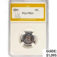 1885 Seated Liberty Dime PGA PR64