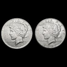 [2] Peace Silver Dollars [1924-S, 1927-D] CLOSELY