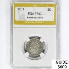 1903 Liberty Victory Nickel PGA PR63 Rotated Rev