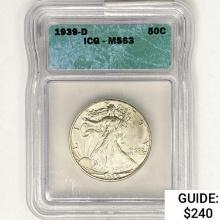 1939-D Walking Liberty Half Dollar ICG MS63