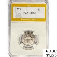 1873 Shield Nickel PGA PR65+