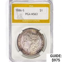 1886-S Morgan Silver Dollar PGA MS63