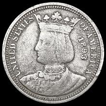 1893 Isabella Silver Quarter LIGHTLY CIRCULATED