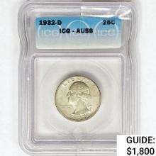 1932-D Washington Silver Quarter ICG AU58