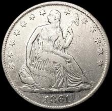 1861-S Seated Liberty Half Dollar LIGHTLY CIRCULAT