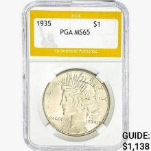 1935 Silver Peace Dollar PGA MS65