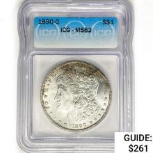 1890-O Morgan Silver Dollar ICG MS62