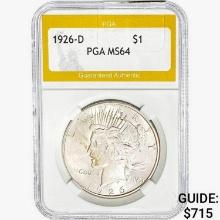 1926-D Silver Peace Dollar PGA MS64