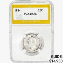 1934 Washington Silver Quarter PGA MS68