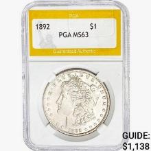 1892 Morgan Silver Dollar PGA MS63