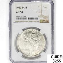 1923-D Silver Peace Dollar NGC AU58