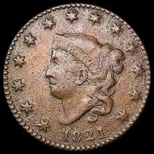 1821 Coronet Head Large Cent NICELY CIRCULATED