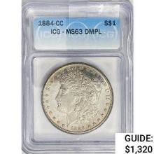 1884-CC Morgan Silver Dollar ICG MS63 DMPL