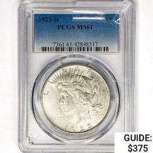 1923-D Silver Peace Dollar PCGS MS61